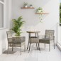 vidaXL Set da pranzo da giardino a 3 pezzi Grigio in polyrattan vidaXL Set da pranzo da giardino a 3 pezzi Grigio in polyrattan