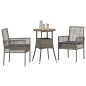 vidaXL Set da pranzo da giardino a 3 pezzi Grigio in polyrattan vidaXL Set da pranzo da giardino a 3 pezzi Grigio in polyrattan