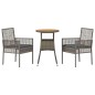 vidaXL Set da pranzo da giardino a 3 pezzi Grigio in polyrattan vidaXL Set da pranzo da giardino a 3 pezzi Grigio in polyrattan