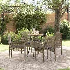 vidaXL Set da Pranzo da Giardino in 5 Pezzi Grigio in Poliratano