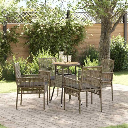 vidaXL Set da Pranzo da Giardino in 5 Pezzi Grigio in Poliratano