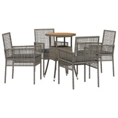 vidaXL Set da Pranzo da Giardino in 5 Pezzi Grigio in Poliratano