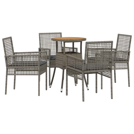 vidaXL Set da Pranzo da Giardino in 5 Pezzi Grigio in Poliratano