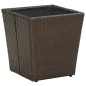 Set Bistro da Giardino a 3 Pezzi con Cuscini Marrone in Polyrattan