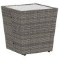 Set Bistro da Giardino 3 Pezzi con Cuscini Grigio in Polyrattan Set Bistro da Giardino 3 Pezzi con Cuscini Grigio in Polyrattan