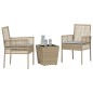 Set Bistro da Giardino 3 Pezzi con Cuscini Beige in Polyrattan Set Bistro da Giardino 3 Pezzi con Cuscini Beige in Polyrattan