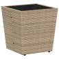 Set Bistro da Giardino 3 Pezzi con Cuscini Beige in Polyrattan Set Bistro da Giardino 3 Pezzi con Cuscini Beige in Polyrattan