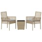 Set Bistro da Giardino 3 Pezzi con Cuscini Beige in Polyrattan Set Bistro da Giardino 3 Pezzi con Cuscini Beige in Polyrattan