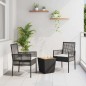 vidaXL Set da Giardino Bistro 3 Pezzi con Cuscini Nero Rattan Sintetico vidaXL Set da Giardino Bistro 3 Pezzi con Cuscini Nero Rattan Sintetico
