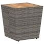Set Bistro da Giardino 3 Pezzi con Cuscini Grigio in Polyrattan