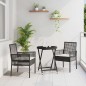 Set Bistro da Giardino 3 Pezzi con Cuscini Rattan Nero