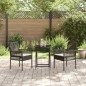 Set Bistro da Giardino 3 Pezzi con Cuscini Marrone in Polyrattan Set Bistro da Giardino 3 Pezzi con Cuscini Marrone in Polyrattan