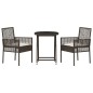 Set Bistro da Giardino 3 Pezzi con Cuscini Marrone in Polyrattan Set Bistro da Giardino 3 Pezzi con Cuscini Marrone in Polyrattan