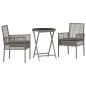 Set da Giardino 3 Pezzi vidaXL con Cuscini Grigio in Polyrattan