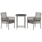 Set da Giardino 3 Pezzi vidaXL con Cuscini Grigio in Polyrattan