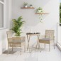 vidaXL Set Bistro da Giardino a 3 Pezzi con Cuscini Beige in Polyrattan