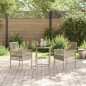 vidaXL Set Bistro da Giardino a 3 Pezzi con Cuscini Beige in Polyrattan
