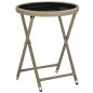 vidaXL Set Bistro da Giardino a 3 Pezzi con Cuscini Beige in Polyrattan