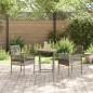 Set Bistro da Giardino a 3 Pezzi con Cuscini Grigio in Rattan Sintetico Set Bistro da Giardino a 3 Pezzi con Cuscini Grigio in Rattan Sintetico