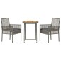 Set Bistro da Giardino a 3 Pezzi con Cuscini Grigio in Rattan Sintetico Set Bistro da Giardino a 3 Pezzi con Cuscini Grigio in Rattan Sintetico