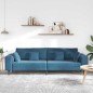 vidaXL Divano in Velluto con cuscino con cuscino Blu 208 cm Velluto vidaXL Divano in Velluto con cuscino con cuscino Blu 208 cm Velluto