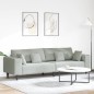 vidaXL Divano in Velluto con cuscino con cuscino Grigio chiaro 208 cm Velluto vidaXL Divano in Velluto con cuscino con cuscino Grigio chiaro 208 cm Velluto