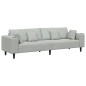 vidaXL Divano in Velluto con cuscino con cuscino Grigio chiaro 208 cm Velluto vidaXL Divano in Velluto con cuscino con cuscino Grigio chiaro 208 cm Velluto