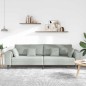 vidaXL Divano in Velluto con cuscino con cuscino Grigio chiaro 208 cm Velluto vidaXL Divano in Velluto con cuscino con cuscino Grigio chiaro 208 cm Velluto