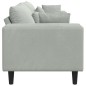 vidaXL Divano in Velluto con cuscino con cuscino Grigio chiaro 208 cm Velluto vidaXL Divano in Velluto con cuscino con cuscino Grigio chiaro 208 cm Velluto