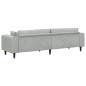 vidaXL Divano in Velluto con cuscino con cuscino Grigio chiaro 208 cm Velluto vidaXL Divano in Velluto con cuscino con cuscino Grigio chiaro 208 cm Velluto