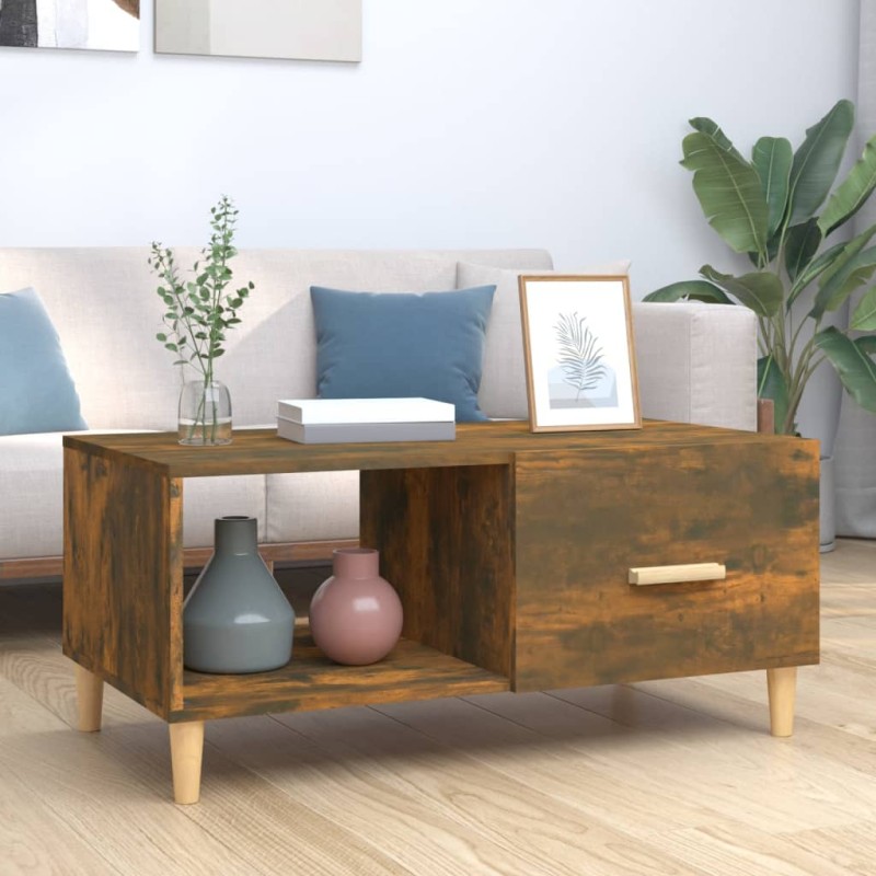Tavolino da Salotto Rovere Fumo 89,5x50x40 cm Legno Multistrato Tavolino da Salotto Rovere Fumo 89,5x50x40 cm Legno Multistrato