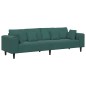 vidaXL Divano in Velluto con cuscino con cuscino Verde Scuro 208 cm Velluto vidaXL Divano in Velluto con cuscino con cuscino Verde Scuro 208 cm Velluto