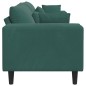 vidaXL Divano in Velluto con cuscino con cuscino Verde Scuro 208 cm Velluto vidaXL Divano in Velluto con cuscino con cuscino Verde Scuro 208 cm Velluto