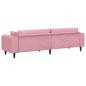 vidaXL Divano in Velluto con cuscino Rosa 209 cm Velluto vidaXL Divano in Velluto con cuscino Rosa 209 cm Velluto