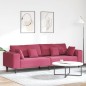 vidaXL Divano in Velluto con cuscino con cuscino Rosso Vino 208 cm Velluto vidaXL Divano in Velluto con cuscino con cuscino Rosso Vino 208 cm Velluto