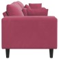 vidaXL Divano in Velluto con cuscino con cuscino Rosso Vino 208 cm Velluto vidaXL Divano in Velluto con cuscino con cuscino Rosso Vino 208 cm Velluto