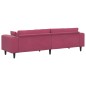 vidaXL Divano in Velluto con cuscino con cuscino Rosso Vino 208 cm Velluto vidaXL Divano in Velluto con cuscino con cuscino Rosso Vino 208 cm Velluto
