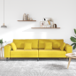 vidaXL Divano in Velluto con cuscino con cuscino Giallo 210 cm Velluto vidaXL Divano in Velluto con cuscino con cuscino Giallo 210 cm Velluto