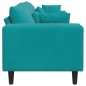 vidaXL Divano in Velluto con cuscino con cuscino Turchese 208 cm Velluto vidaXL Divano in Velluto con cuscino con cuscino Turchese 208 cm Velluto