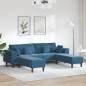 vidaXL Divano in Velluto con cuscino con cuscino 3 pcs Blu 208 cm Velluto vidaXL Divano in Velluto con cuscino con cuscino 3 pcs Blu 208 cm Velluto