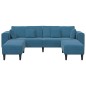 vidaXL Divano in Velluto con cuscino con cuscino 3 pcs Blu 208 cm Velluto vidaXL Divano in Velluto con cuscino con cuscino 3 pcs Blu 208 cm Velluto