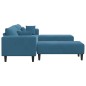 vidaXL Divano in Velluto con cuscino con cuscino 3 pcs Blu 208 cm Velluto vidaXL Divano in Velluto con cuscino con cuscino 3 pcs Blu 208 cm Velluto