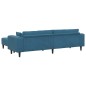 vidaXL Divano in Velluto con cuscino con cuscino 3 pcs Blu 208 cm Velluto vidaXL Divano in Velluto con cuscino con cuscino 3 pcs Blu 208 cm Velluto