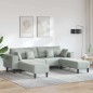 vidaXL Divano in Velluto 3 pcs Grigio chiaro 208 cm Velluto vidaXL Divano in Velluto 3 pcs Grigio chiaro 208 cm Velluto