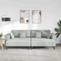 vidaXL Divano in Velluto 3 pcs Grigio chiaro 208 cm Velluto vidaXL Divano in Velluto 3 pcs Grigio chiaro 208 cm Velluto