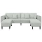 vidaXL Divano in Velluto 3 pcs Grigio chiaro 208 cm Velluto vidaXL Divano in Velluto 3 pcs Grigio chiaro 208 cm Velluto