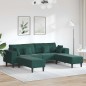 vidaXL Divano in Velluto con cuscino con cuscino 3 pcs Verde Scuro 208 cm Velluto vidaXL Divano in Velluto con cuscino con cuscino 3 pcs Verde Scuro 208 cm Velluto