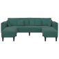 vidaXL Divano in Velluto con cuscino con cuscino 3 pcs Verde Scuro 208 cm Velluto vidaXL Divano in Velluto con cuscino con cuscino 3 pcs Verde Scuro 208 cm Velluto