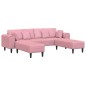 vidaXL Divano in Velluto con cuscino con cuscino 3 pcs Rosa 208 cm Velluto vidaXL Divano in Velluto con cuscino con cuscino 3 pcs Rosa 208 cm Velluto