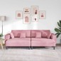 vidaXL Divano in Velluto con cuscino con cuscino 3 pcs Rosa 208 cm Velluto vidaXL Divano in Velluto con cuscino con cuscino 3 pcs Rosa 208 cm Velluto